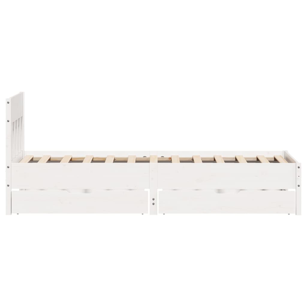 Bed Frame without Mattress White 90x200 cm Solid Wood Pine