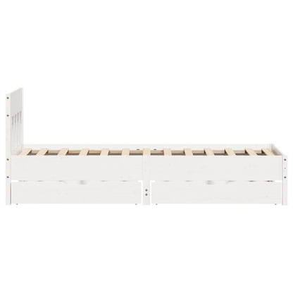 Bed Frame without Mattress White 90x200 cm Solid Wood Pine