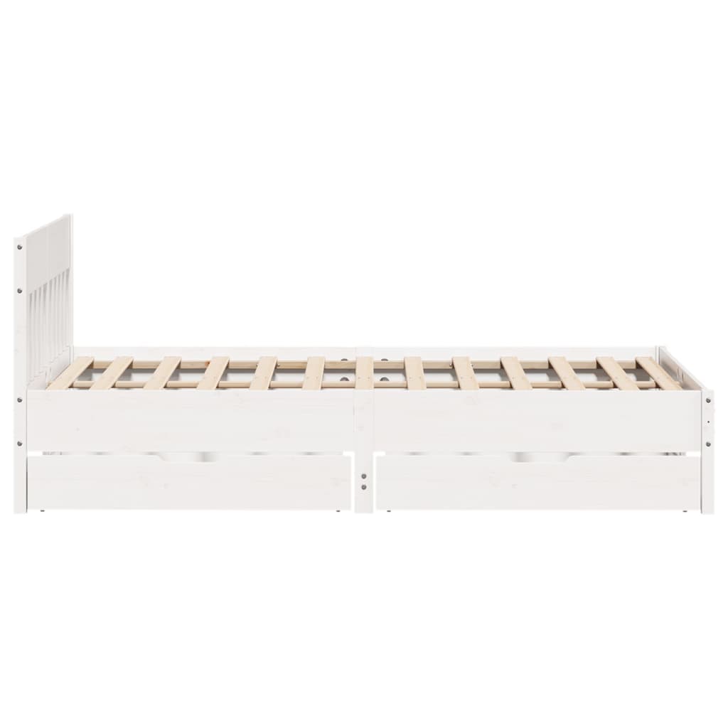 Bed Frame without Mattress White 120x190 cm Small Double Solid Wood Pine