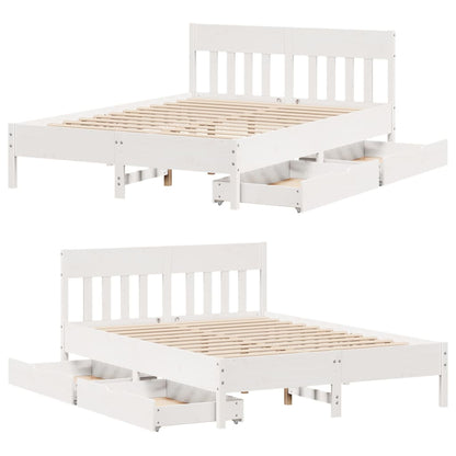 Bed Frame without Mattress White 120x190 cm Small Double Solid Wood Pine