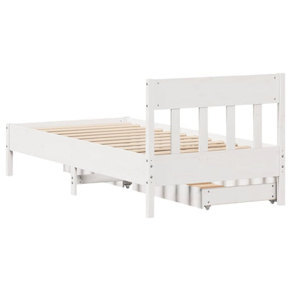 Bed Frame without Mattress White 90x190 cm Single Solid Wood Pine