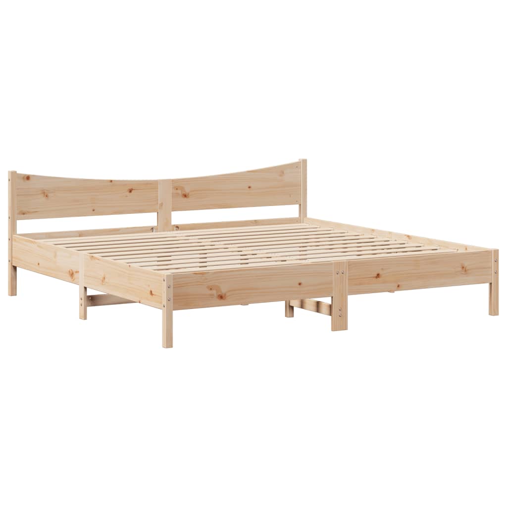 Bed Frame with Drawers 200x200 cm Solid Wood Pine