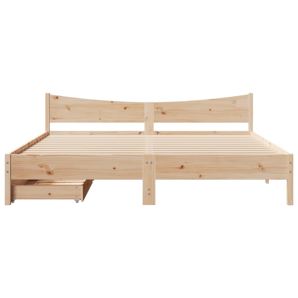 Bed Frame with Drawers 180x200 cm Super King Solid Wood Pine