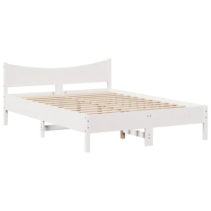 Bed Frame with Drawers White 150x200 cm King Size Solid Wood Pine