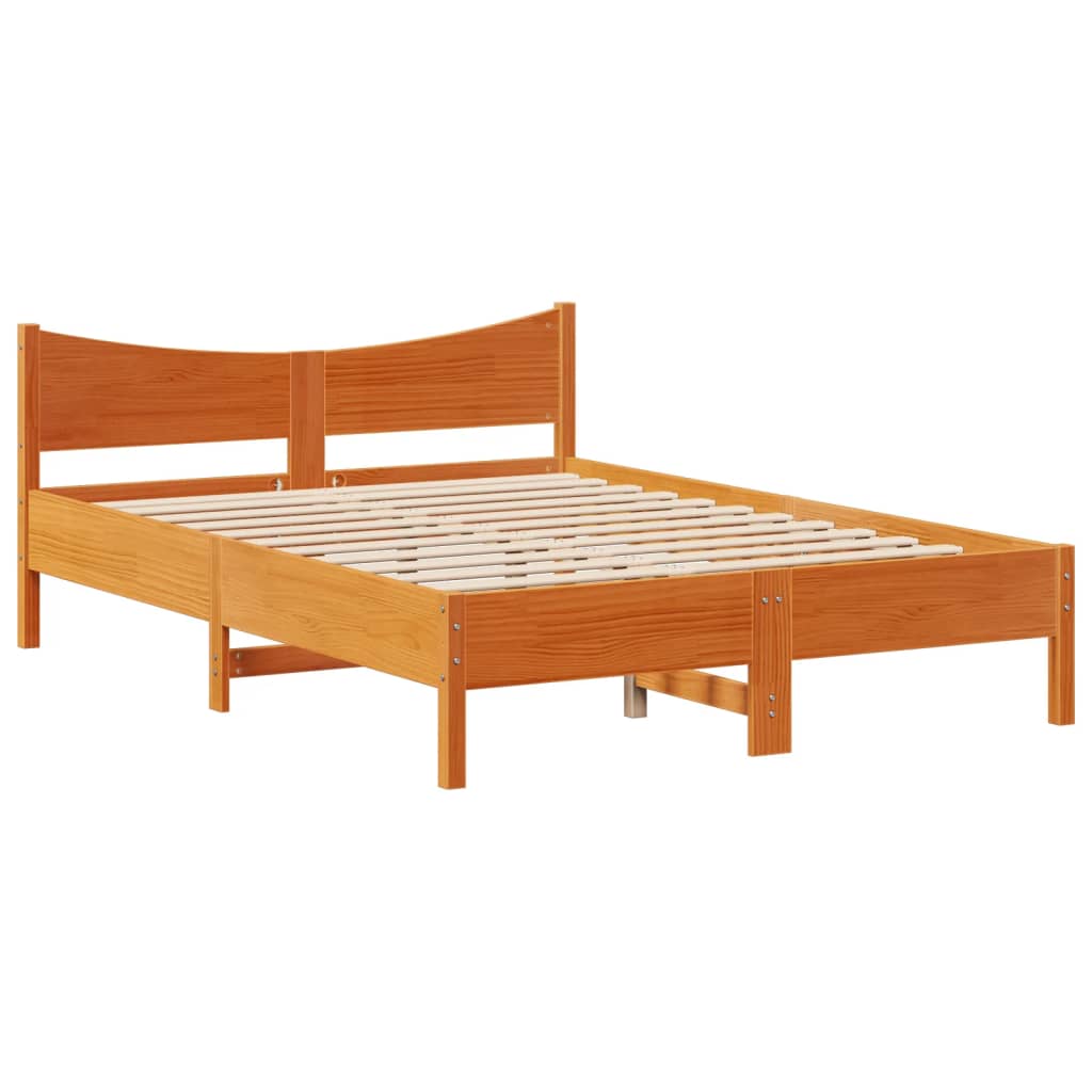 Bed Frame with Drawers Wax Brown 120x200 cm Solid Wood Pine