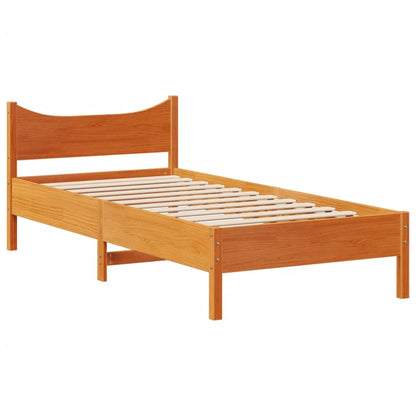 Bed Frame with Drawers Wax Brown 100x200 cm Solid Wood Pine