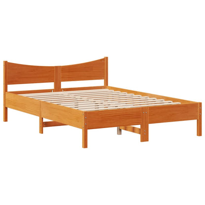 Bed Frame with Drawers Wax Brown 140x190 cm Solid Wood Pine