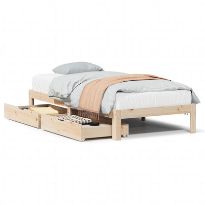 Bed Frame with Drawers without Mattress 75x190 cm Small Single