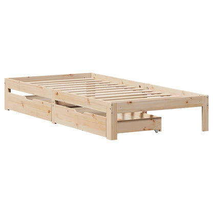 Bed Frame with Drawers without Mattress 75x190 cm Small Single