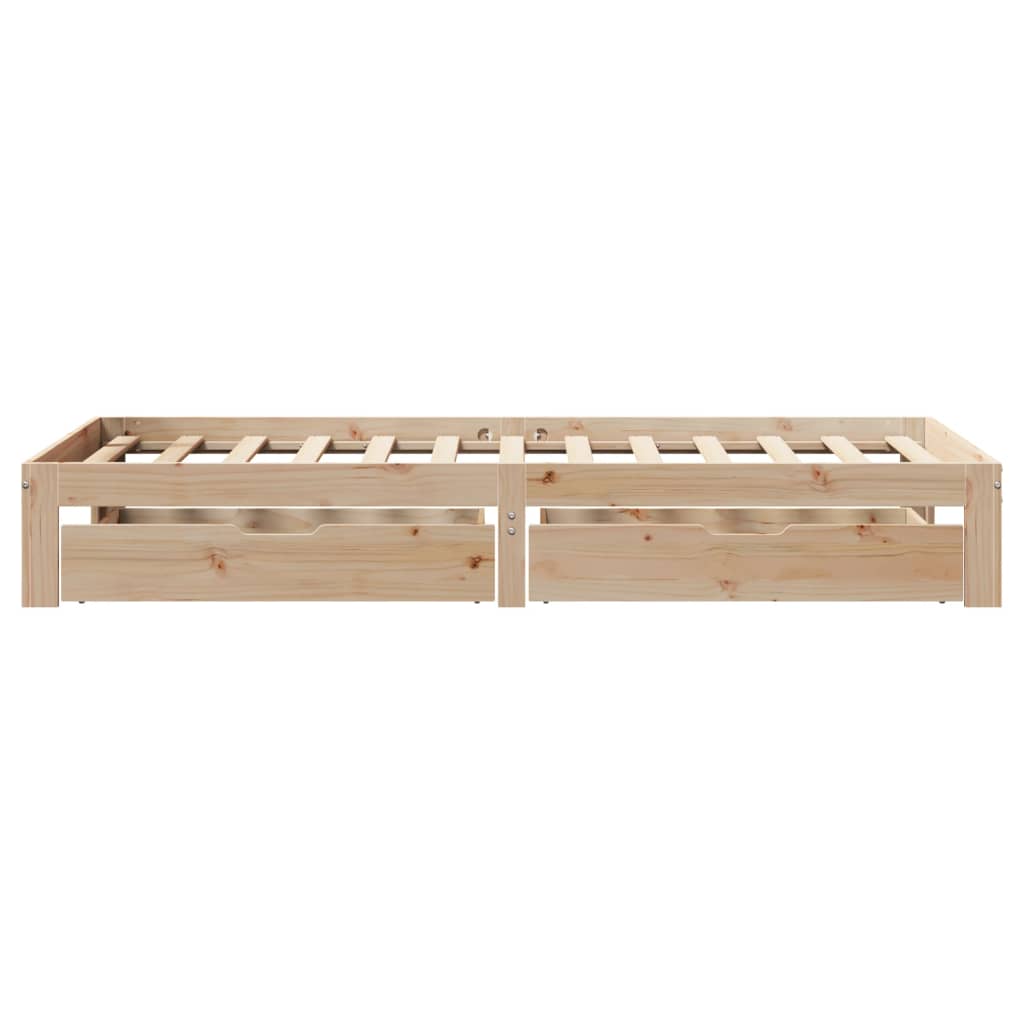 Bed Frame with Drawers without Mattress 75x190 cm Small Single