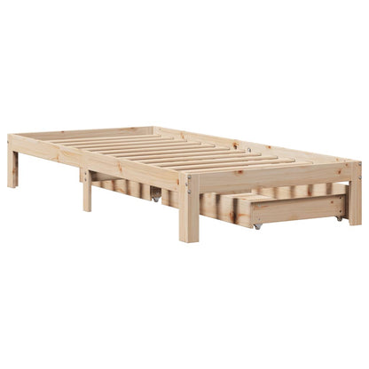 Bed Frame with Drawers without Mattress 75x190 cm Small Single