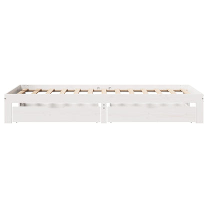 Bed Frame with Drawers without Mattress White 75x190 cm Small Single