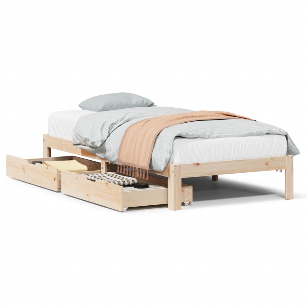 Bed Frame with Drawers without Mattress 90x190 cm Single