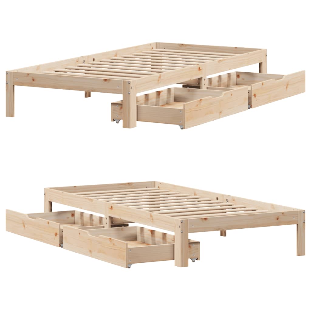 Bed Frame with Drawers without Mattress 90x190 cm Single