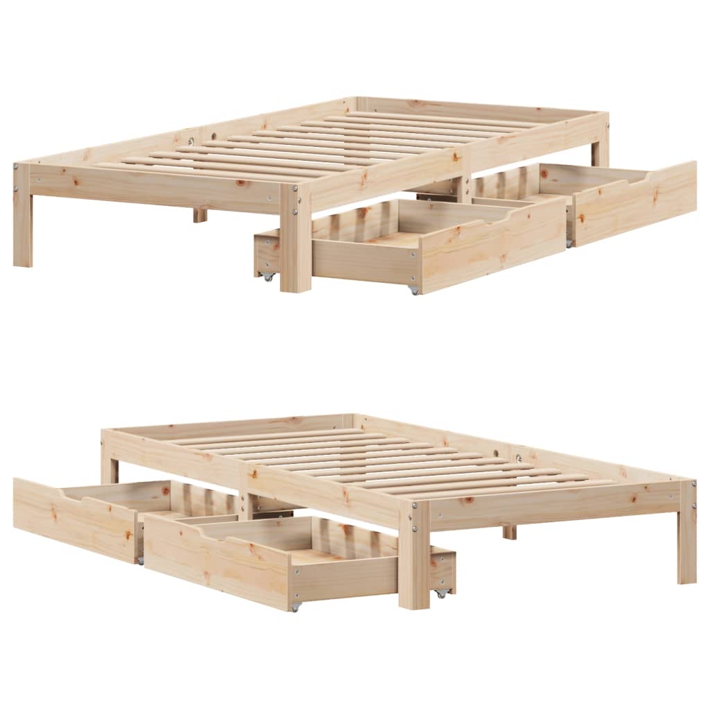 Bed Frame with Drawers without Mattress 100x200 cm