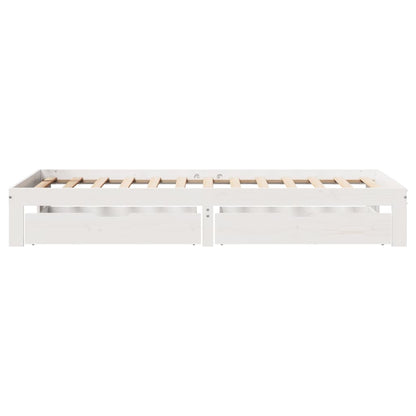 Bed Frame with Drawers without Mattress White 100x200 cm