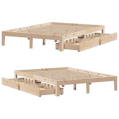 Bed Frame with Drawers without Mattress 150x200 cm King Size