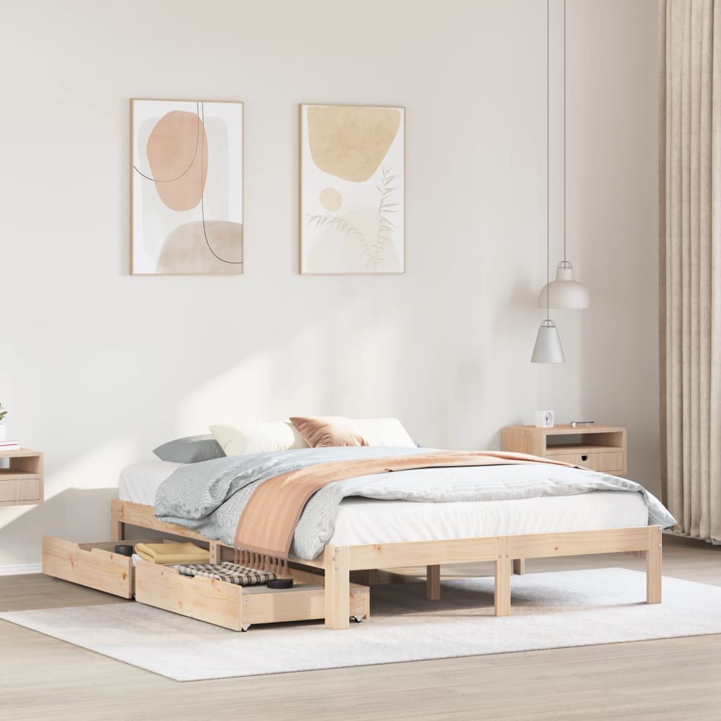 Bed Frame with Drawers without Mattress 150x200 cm King Size