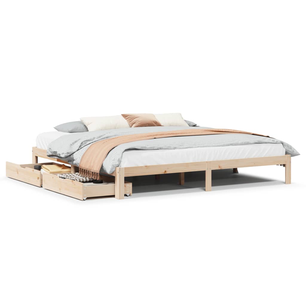 Bed Frame with Drawers without Mattress 200x200 cm