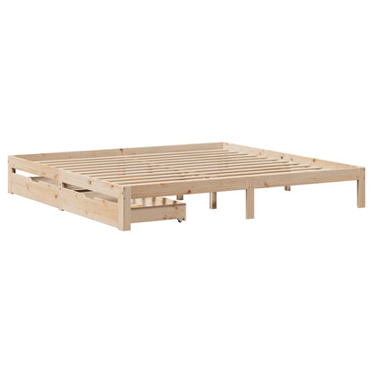 Bed Frame with Drawers without Mattress 200x200 cm