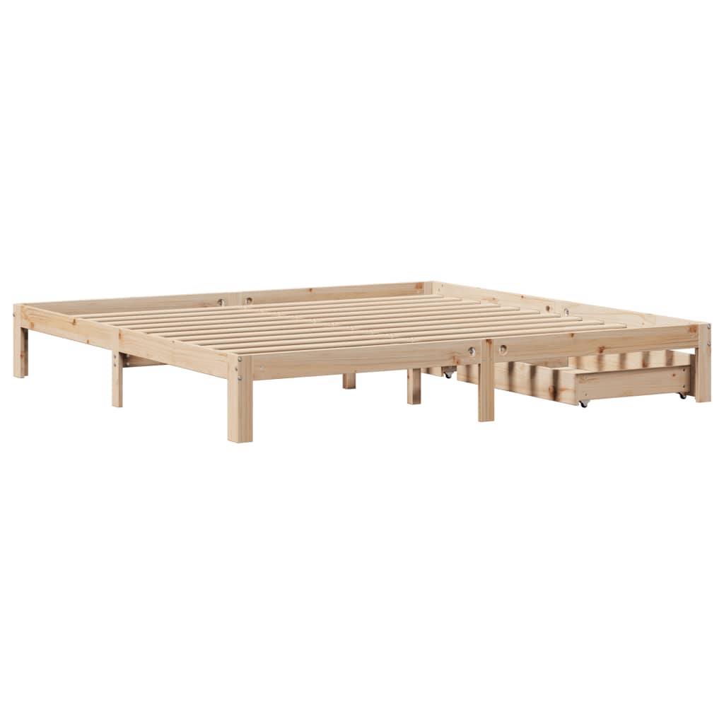 Bed Frame with Drawers without Mattress 200x200 cm