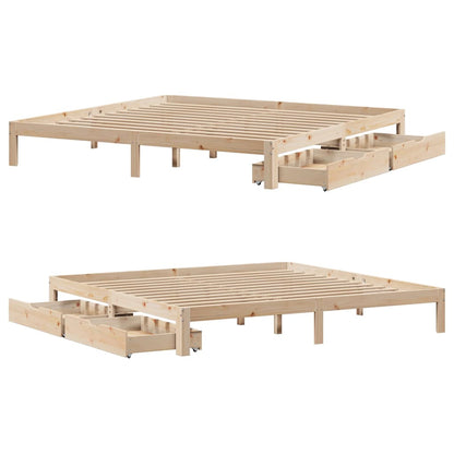 Bed Frame with Drawers without Mattress 200x200 cm