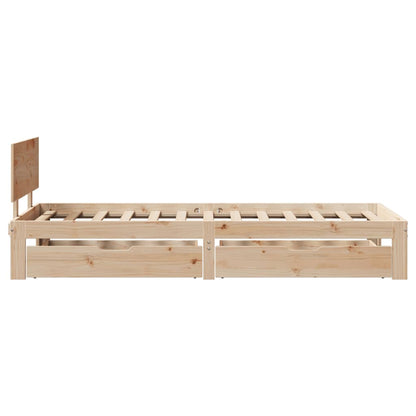 Bed Frame with Drawers without Mattress 75x190 cm Small Single