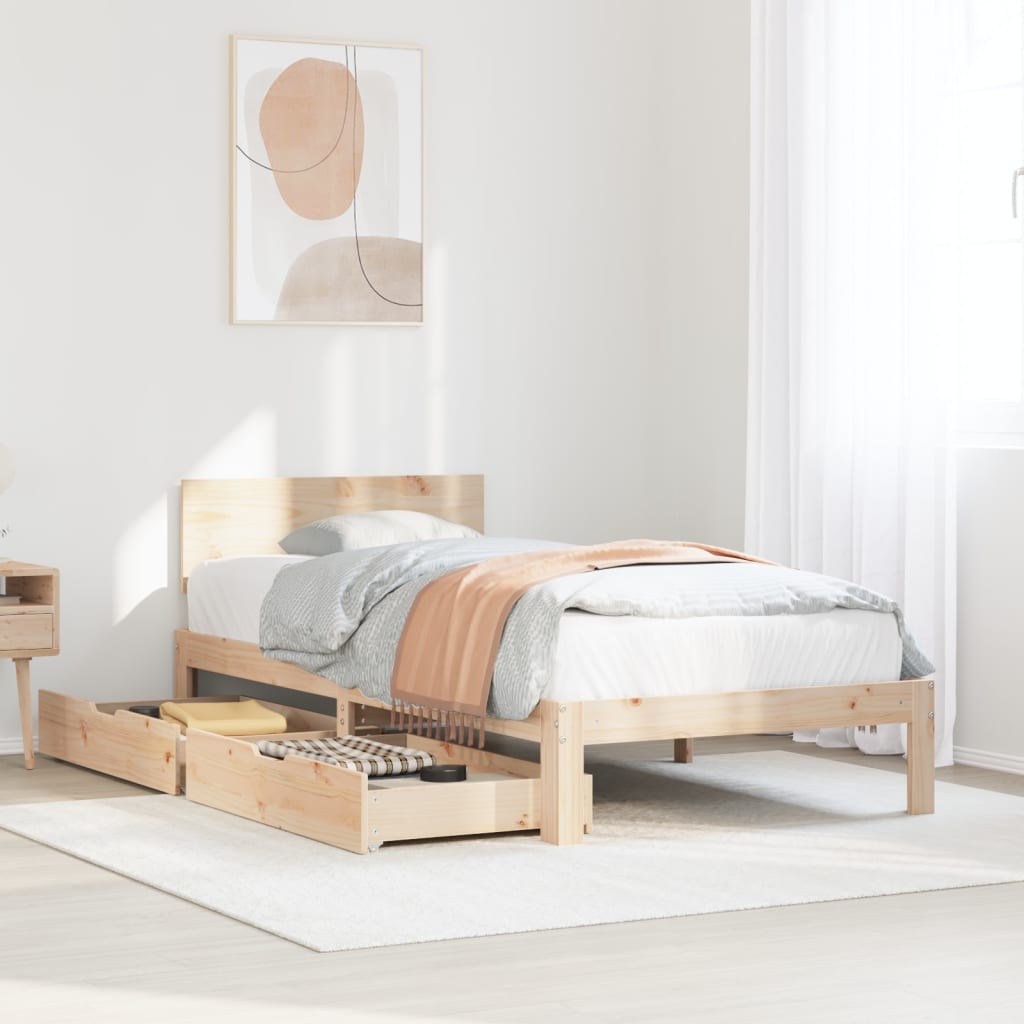 Bed Frame with Drawers without Mattress 90x190 cm Single