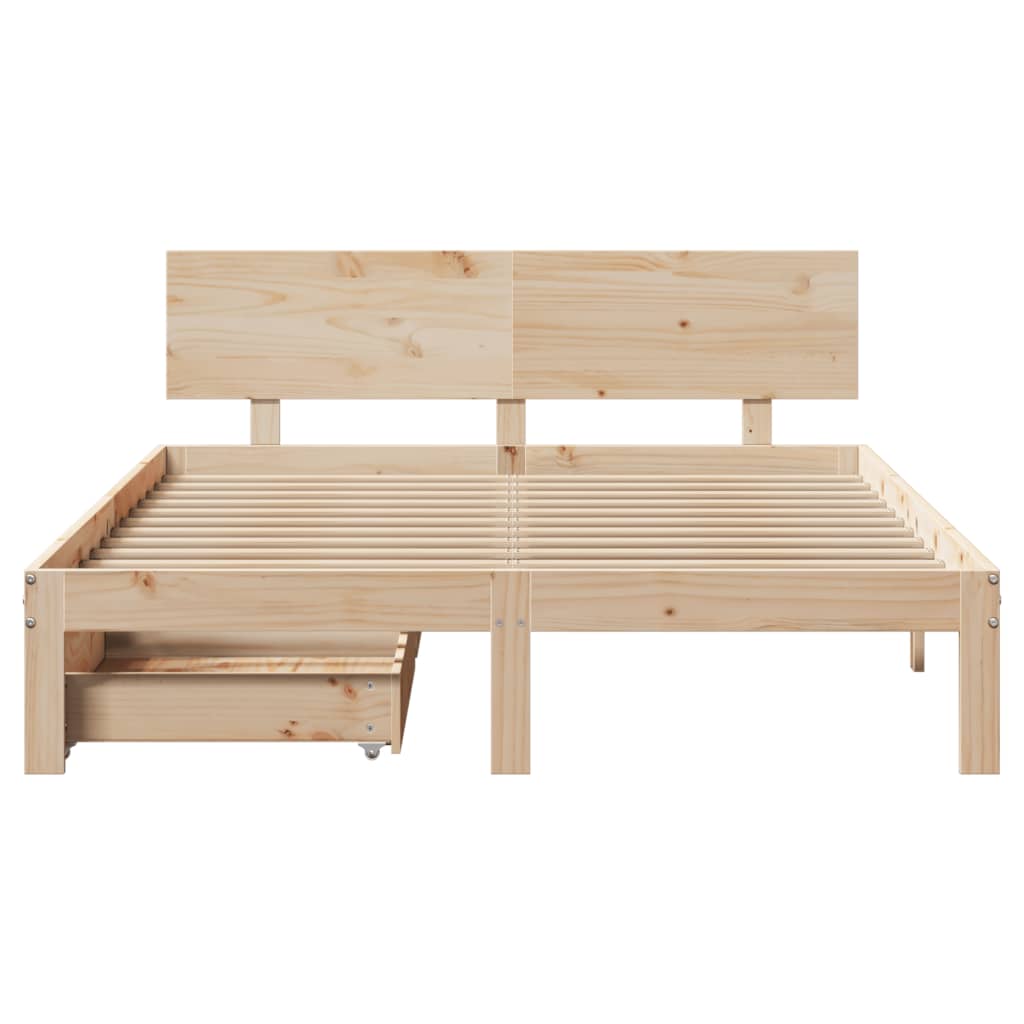 Bed Frame with Drawers without Mattress 120x190 cm Small Double