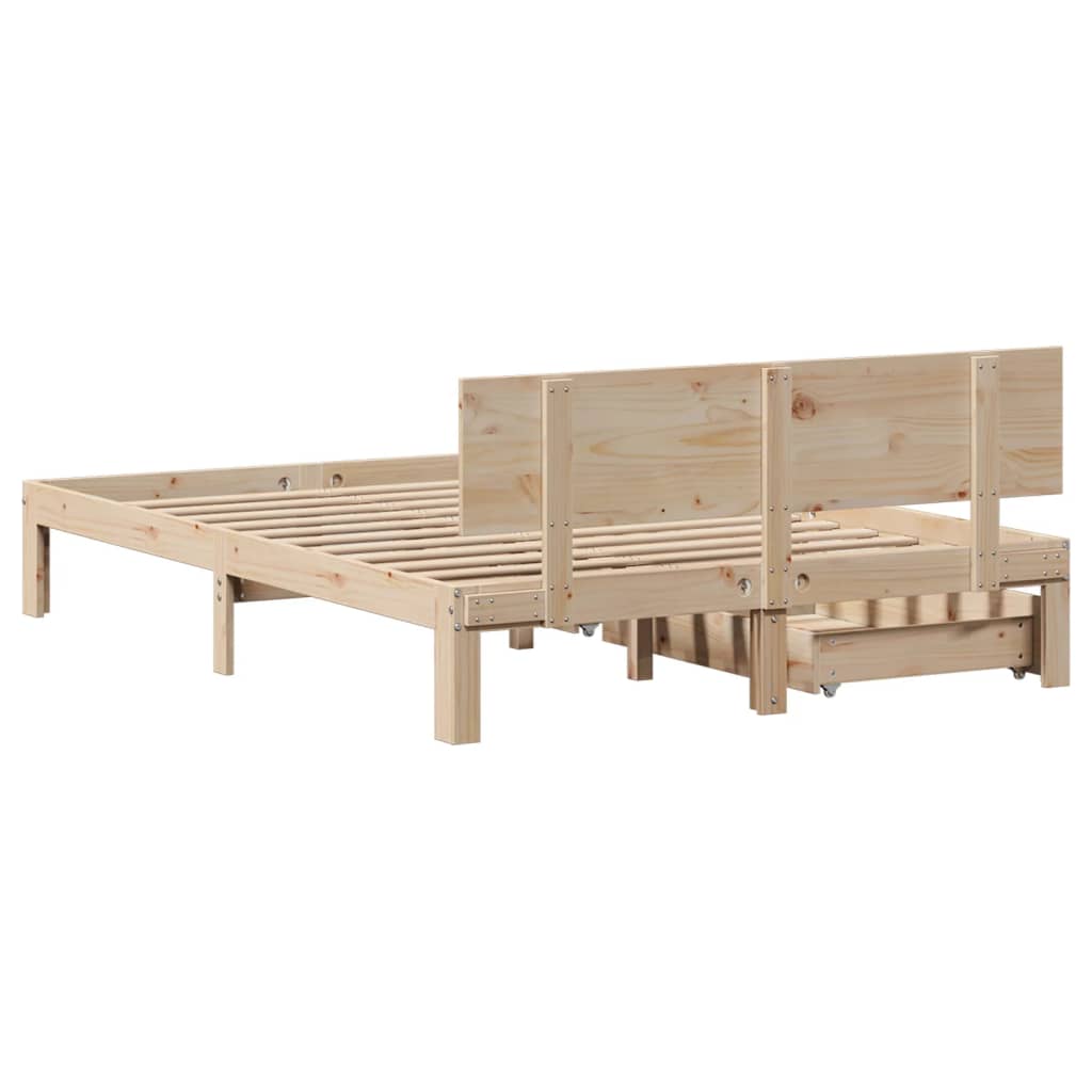 Bed Frame with Drawers without Mattress 120x190 cm Small Double