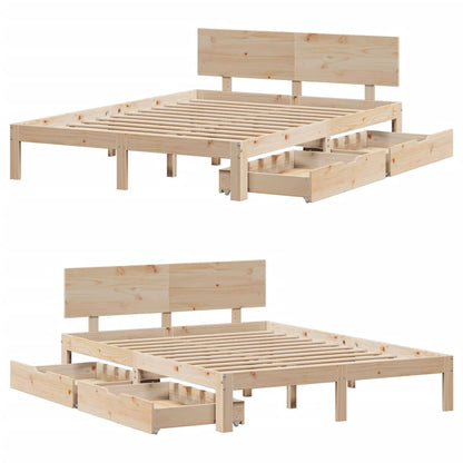 Bed Frame with Drawers without Mattress 120x190 cm Small Double