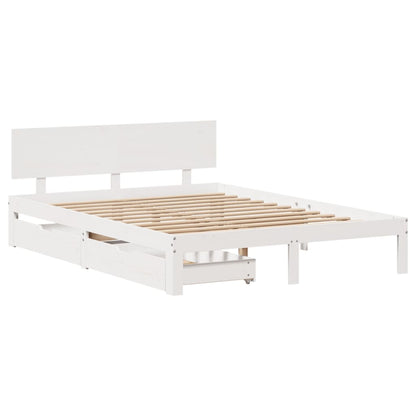 Bed Frame with Drawers without Mattress White 120x190 cm Small Double