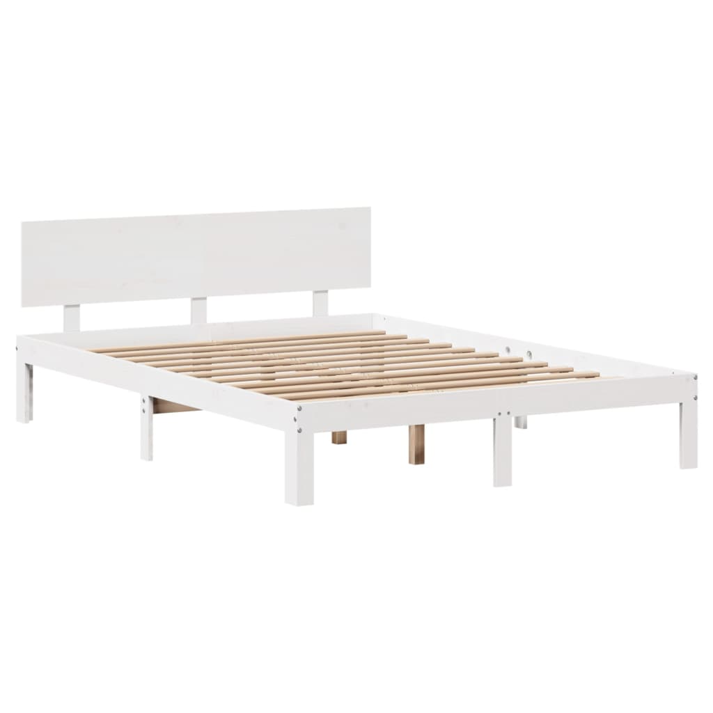 Bed Frame with Drawers without Mattress White 135x190 cm Double