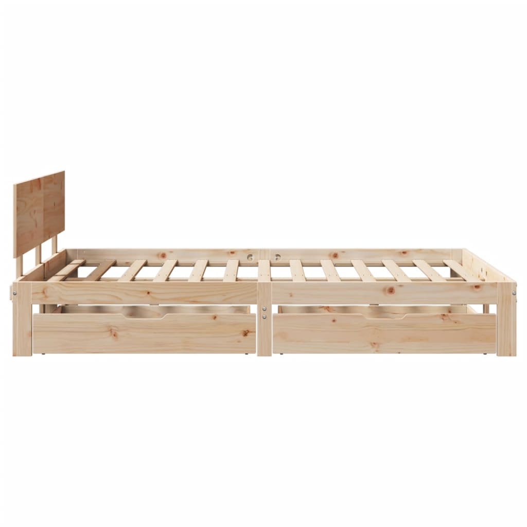 Bed Frame with Drawers without Mattress 140x190 cm