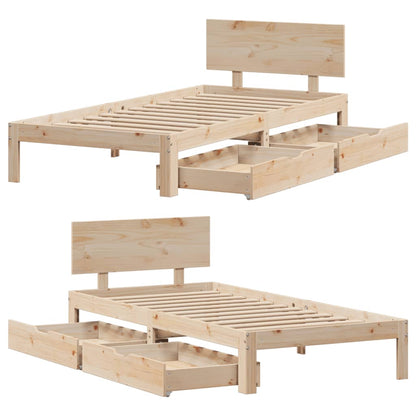 Bed Frame with Drawers without Mattress 90x200 cm