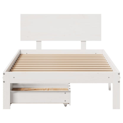 Bed Frame with Drawers without Mattress White 90x200 cm