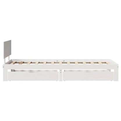 Bed Frame with Drawers without Mattress White 90x200 cm