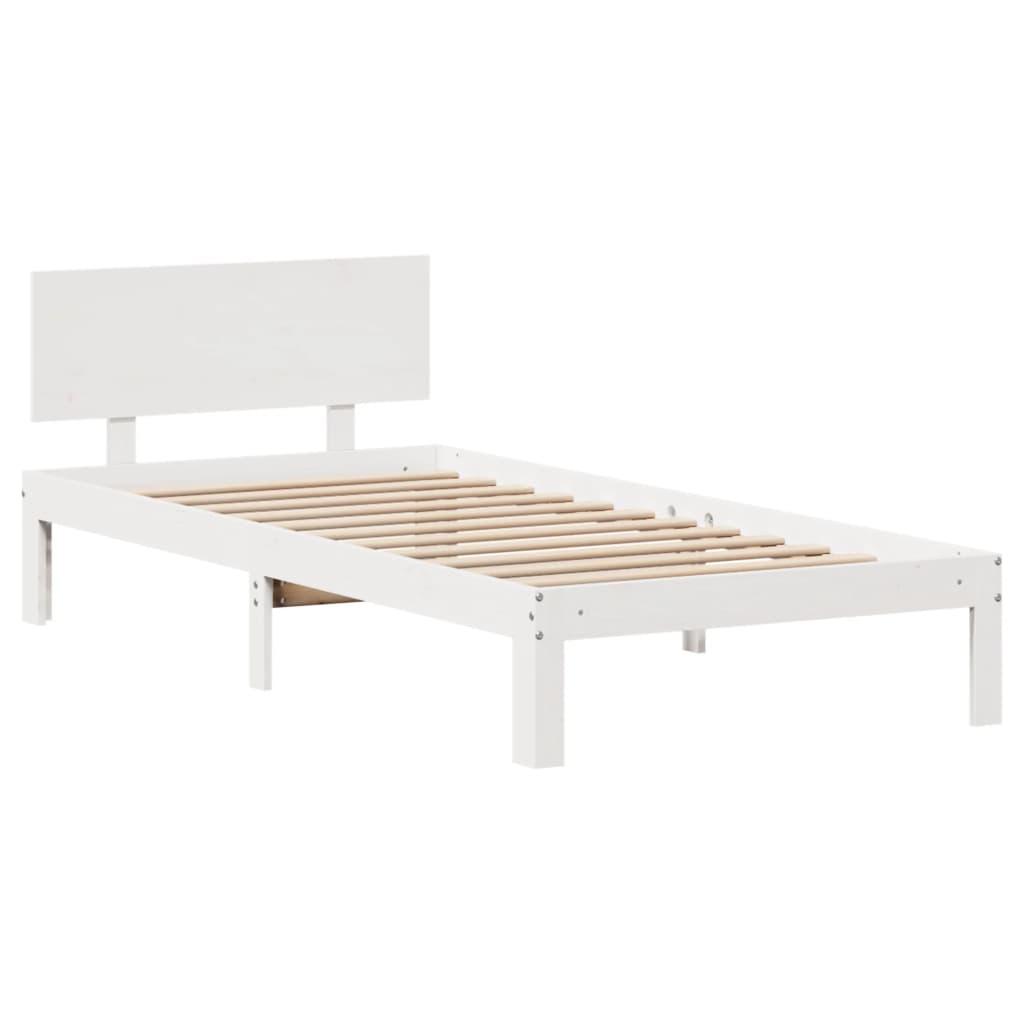 Bed Frame with Drawers without Mattress White 90x200 cm