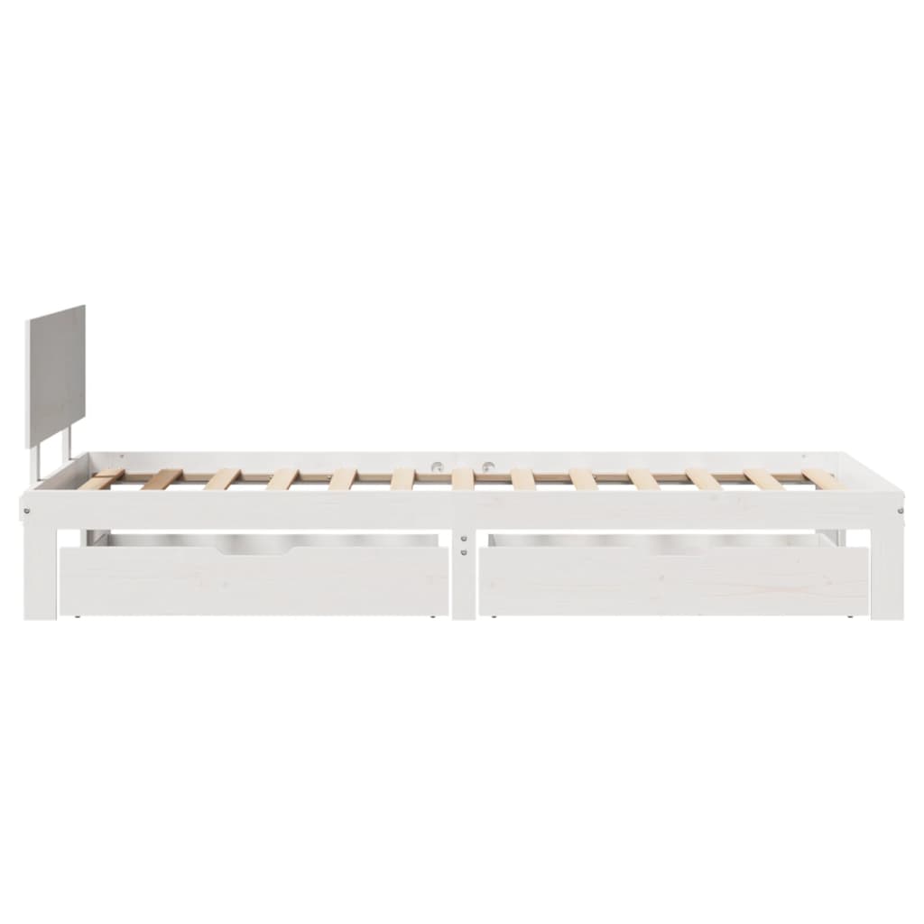 Bed Frame with Drawers without Mattress White 100x200 cm