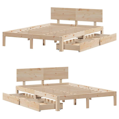 Bed Frame with Drawers without Mattress 120x200 cm