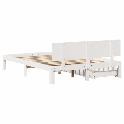 Bed Frame with Drawers without Mattress White 120x200 cm