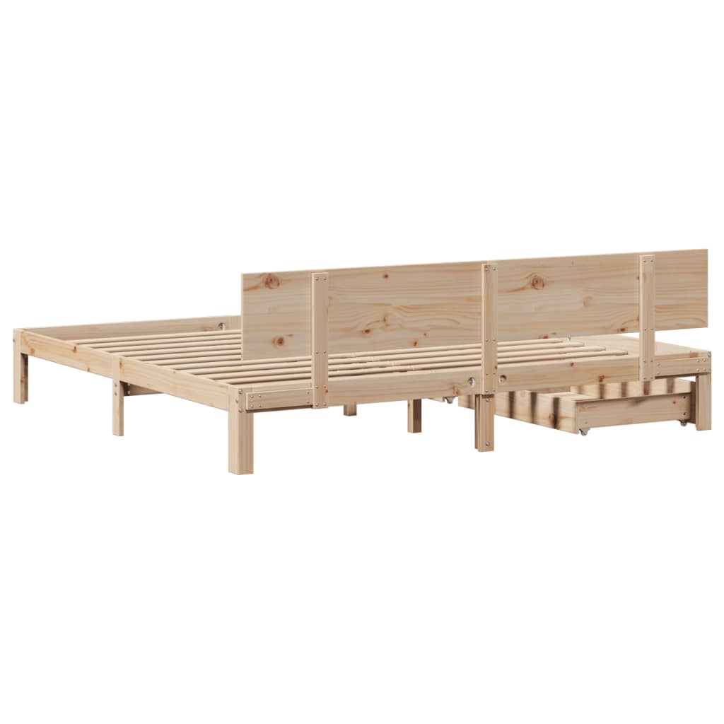 Bed Frame with Drawers without Mattress 180x200 cm Super King