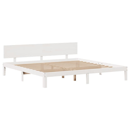 Bed Frame with Drawers without Mattress White 180x200 cm Super King