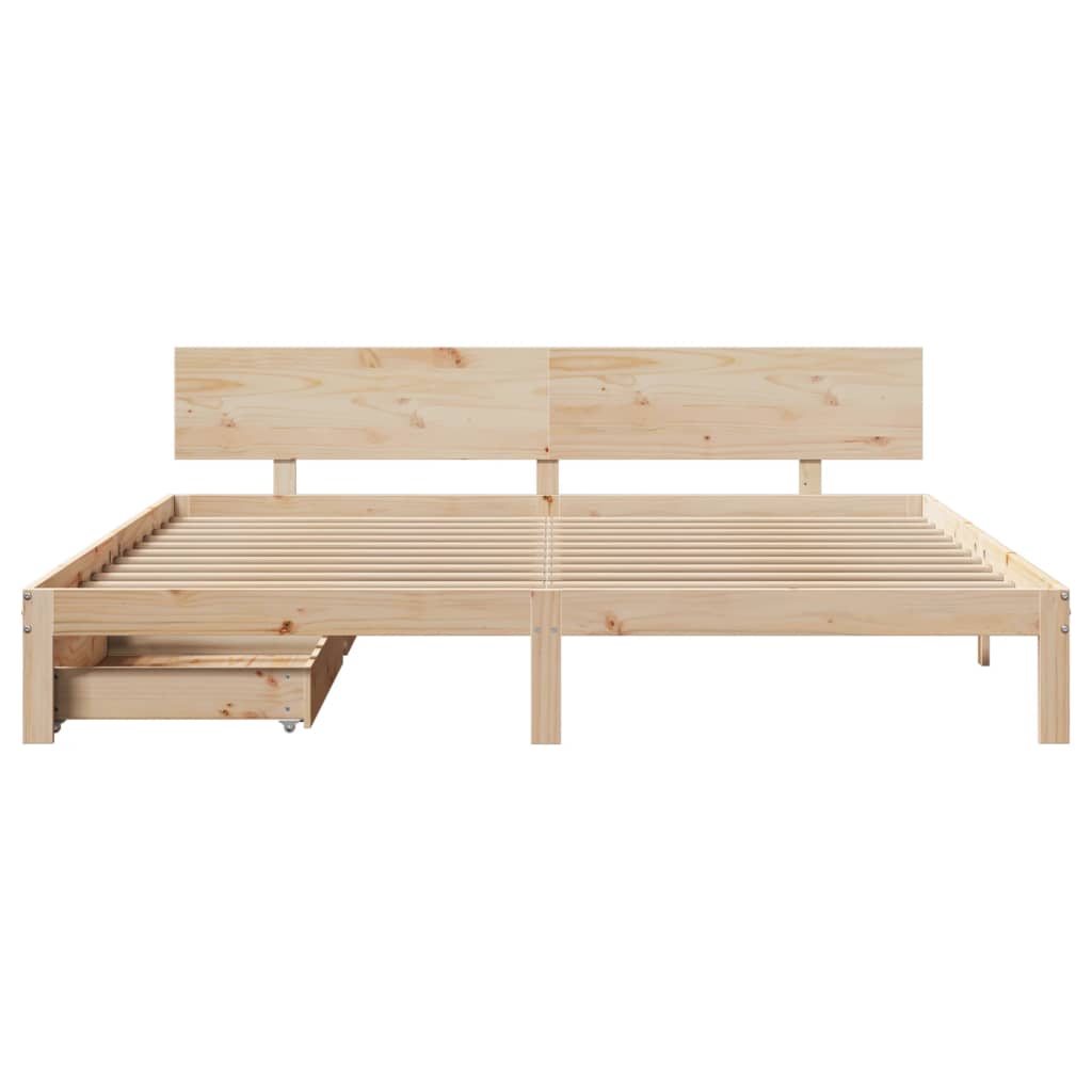 Bed Frame with Drawers without Mattress 200x200 cm