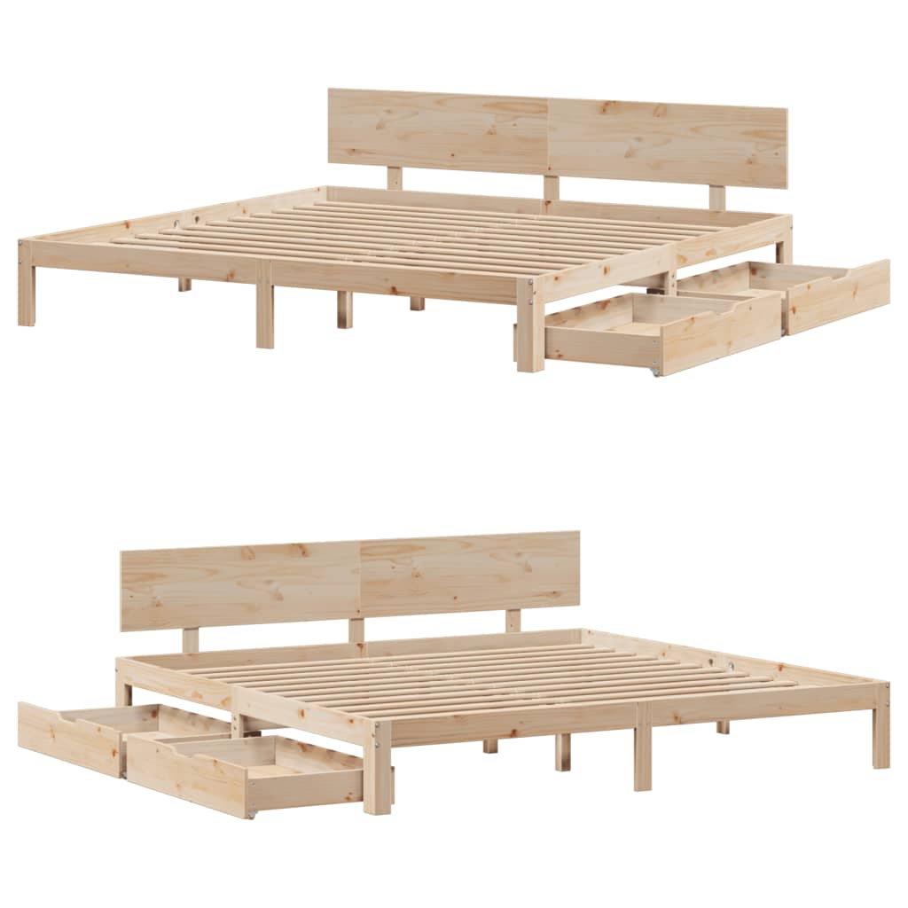 Bed Frame with Drawers without Mattress 200x200 cm