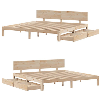 Bed Frame with Drawers without Mattress 200x200 cm