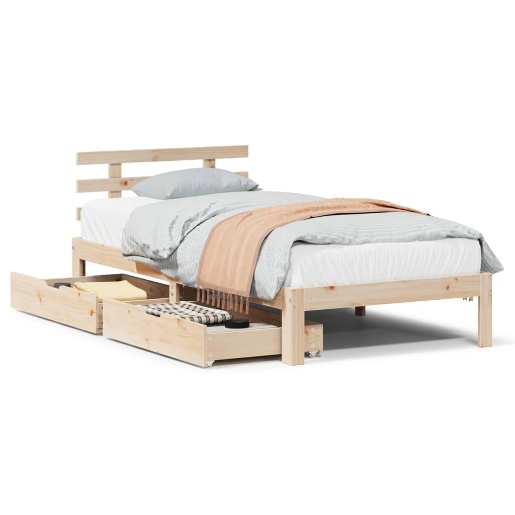 Bed Frame with Drawers without Mattress 100x200 cm