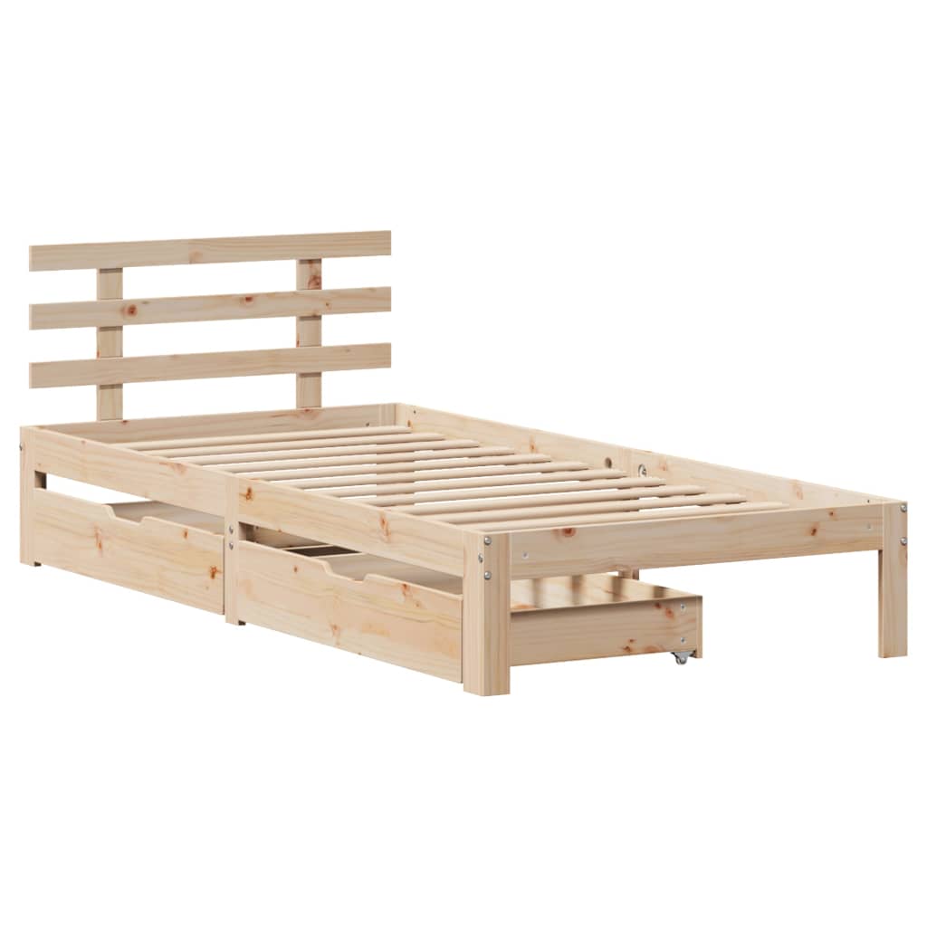 Bed Frame with Drawers without Mattress 100x200 cm