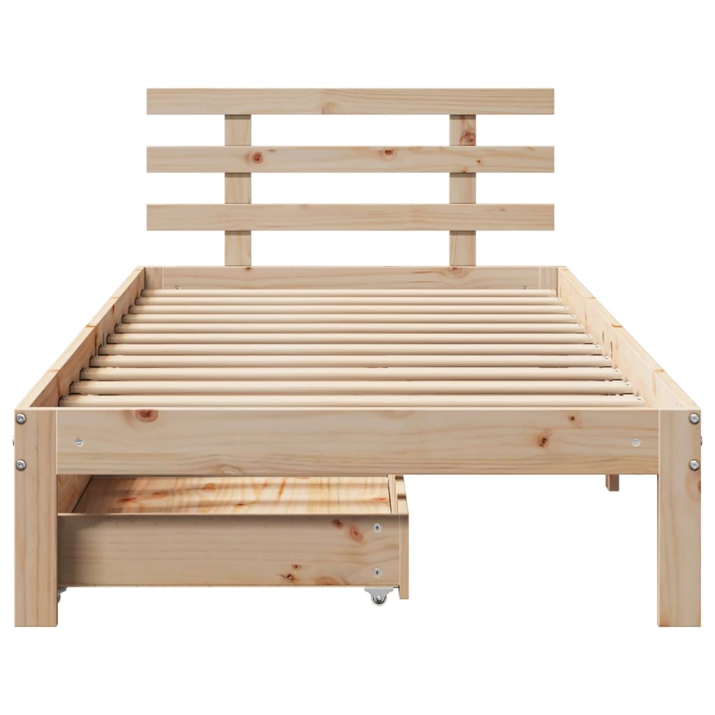 Bed Frame with Drawers without Mattress 100x200 cm