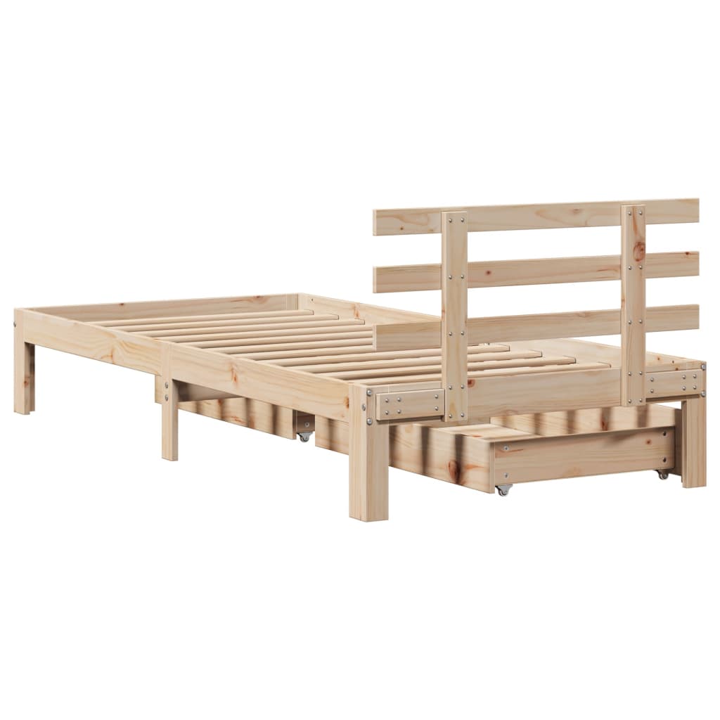 Bed Frame with Drawers without Mattress 100x200 cm